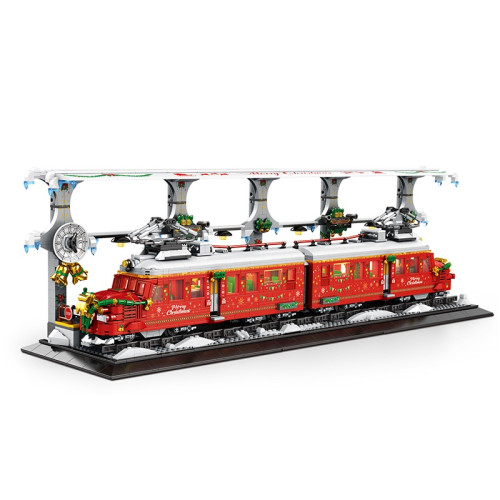 Creator Expert Winter Holiday Christmas Train Building Blocks MOC Bricks Model With LED Light Gift