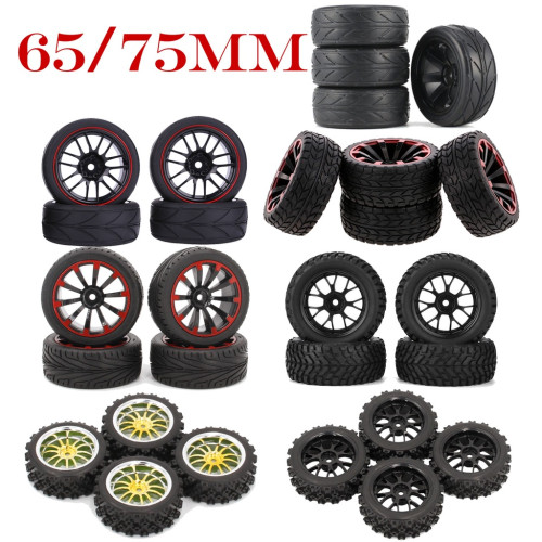 4Pcs 65mm 75mm Buggy Tires Wheel 12mm Hex Rally Climbing Car Off-Road For HSP Wltoys 144001 MN99S MN90 MN86 1:10 1:14 1:16 RC