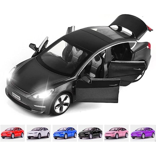 Addcean 1:32 Scale Toy Cars, Metal Die-Casting Model Cars with Light/Sound Pull Back Car Toys for Boys Girls 3+ Year Old Kids Birthday Gift, Model Toy Cars for Model 3 (1:32 Model 3-Black)