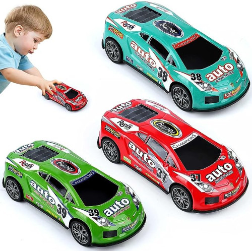 7 inch Friction Power Car Toys Set, Push and Go Pull Back Cars Matchbox 1:28 Race Car 3 Pack Suitable for Toddlers 3 4 5 6 7 Year Old Kids Toys for Boys and Girls Birthday Party Gifts