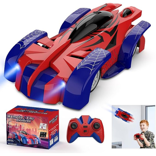 Aomifmik Wall Climbing Remote Control Car, 360° Rotating Dual Mode RC Stunt Car with Headlight, Rechargeable Toys for 4 5 6 7 8-12 Year Old Boys Girls Kids