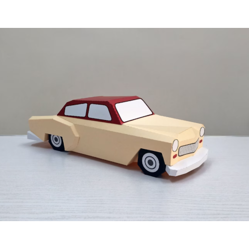 DIY Papercraft Car,Paper car,3d papercraft,Lowpoly papercraft,Printable car,origami car,Print and fold,Chevy 210,Classic car model,3d Car