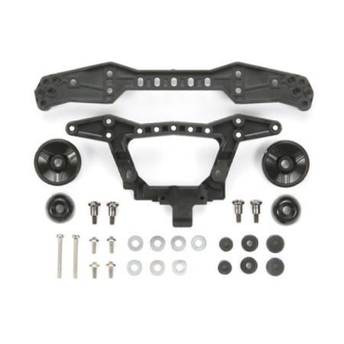 Mini 4WD 15412 carbon reinforced rear double roller stay(3 attachment points)